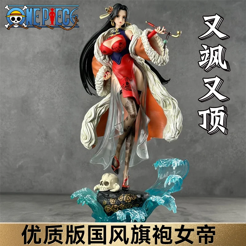 46cm One Piece Peripheral Figures Empress Boya Hancock Shichibukai Cheongsam Empress Snake Princess Gk Statue Model Gift