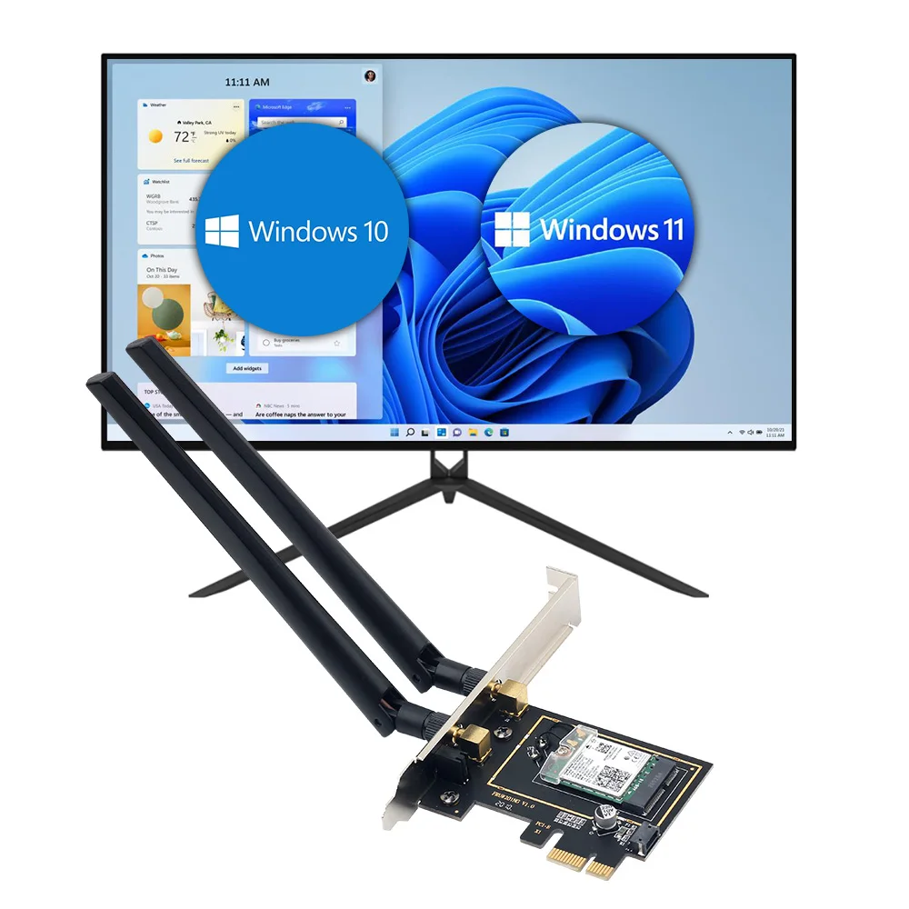 Imagem -04 - Adaptador sem Fio Pcie para pc Wifi 6e 6e Bluetooth 5.3 Ax210ngw M.2 Placa de Rede wi fi Win 10 11 5374mbps