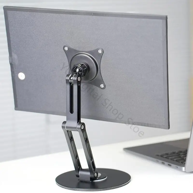 96BA Tragbarer Monitorständer mit 75 x 75 mm VESA-Halterung, Schreibtischhalterung aus Metall mit drehbarer Basis für tragbare – Detail 9