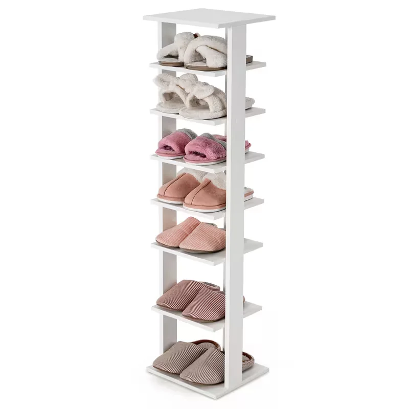Customized 7-layer Wooden Shoe Rack Narrow Column Shoe Rack Storage and Display Rack