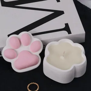 Kotak Penyimpanan Cakar Kucing Cetakan Silikon DIY dengan Tutup Toples Lilin Kerajinan Membuat Cetakan Pengecoran Asbak Resin Beton Plester Dekorasi Rumah 12 cetakan toples penjualan terbaik - №
