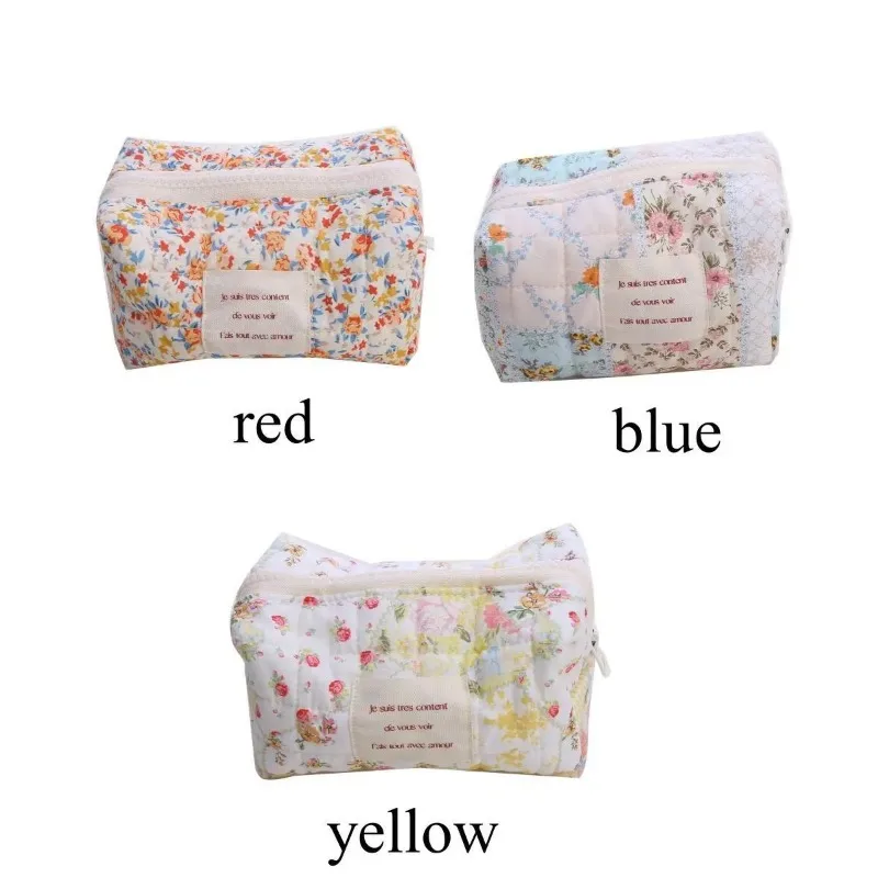 Floral Makeup Bag Storage Bag Make-up Bags Soft and Thick Hand-Held Bag