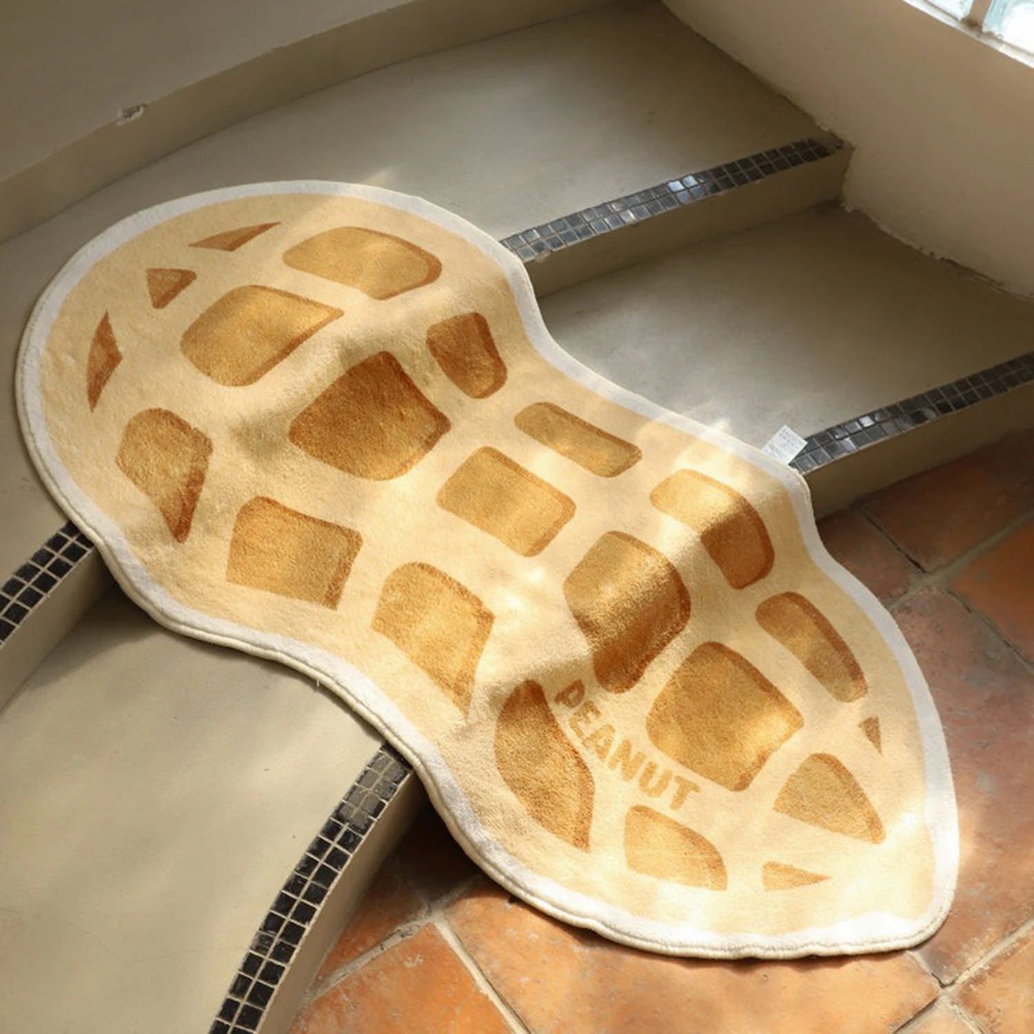Special-shaped Rugs Living Room Cartoon Peanut Rug Foldable Machine Washable Carpet Bedroom Bedside Floor Mat Home Decoration 러그