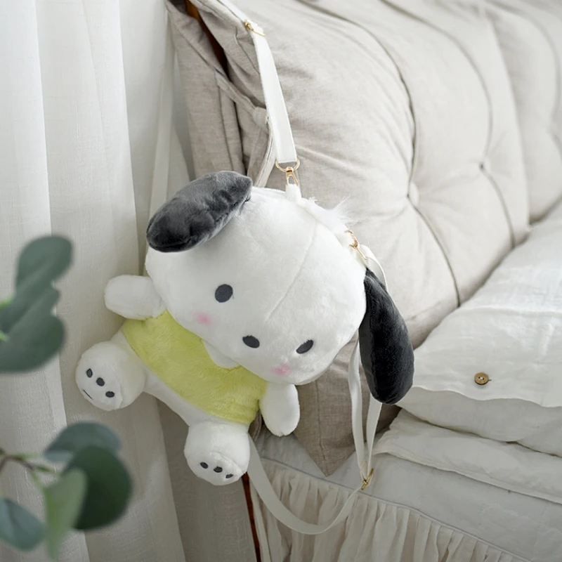 Cute Cinnamoroll Pochacco Backpack Lovely Stuffed Anime Cartoon Plush Bag Japanese Style Shoulder Bag Messenger Bag Girl