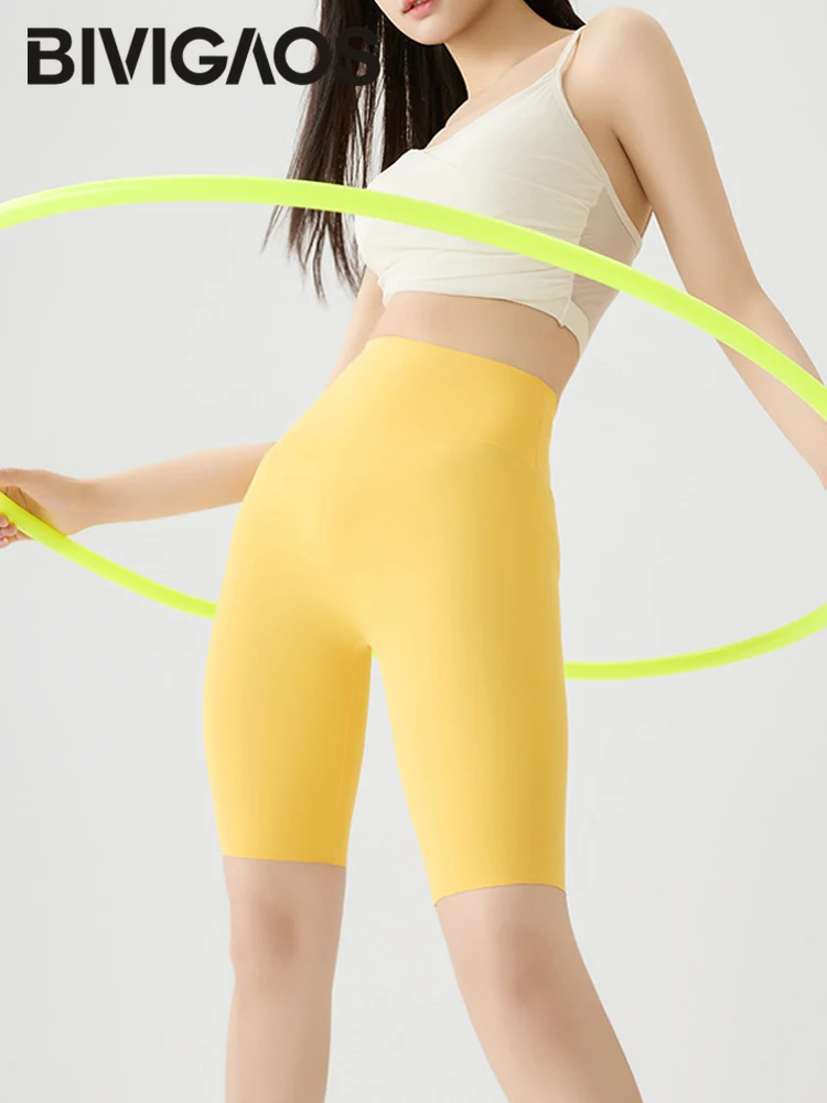

BIVIGAOS Женские Бесшовные велосипедные шорты лето обтягивающие эластичные спортивные велосипедные шорты для фитнеса и бега обтягивающие сексуальные шорты велосипед женские классические шорты облегающие шорты