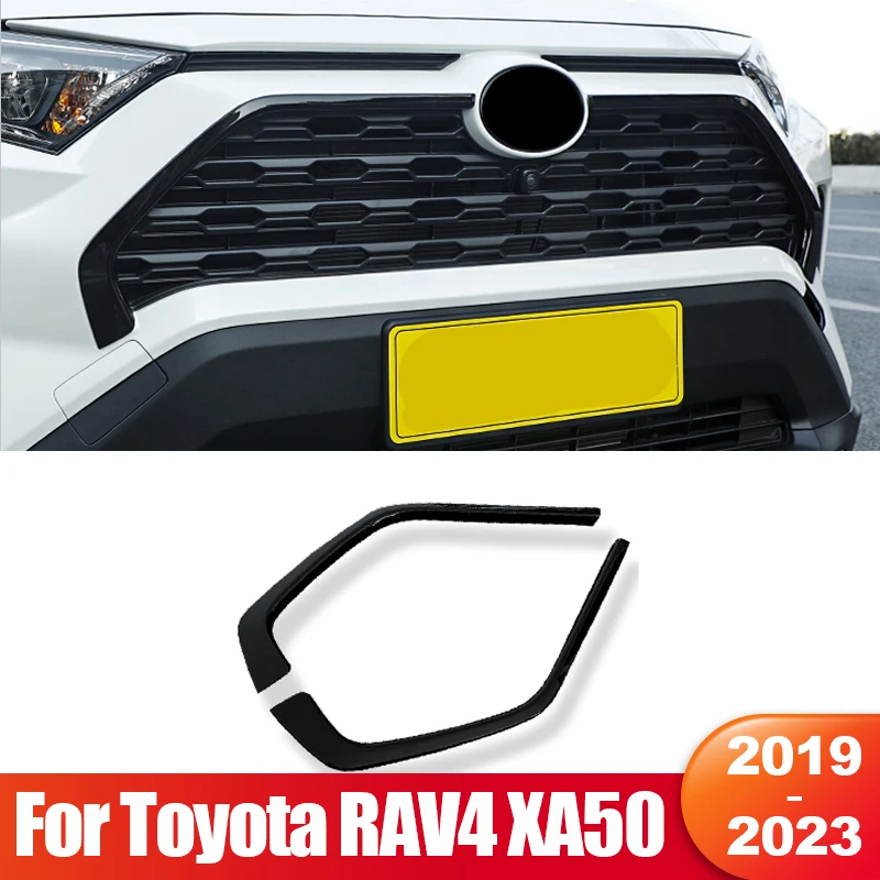 

For Toyota RAV4 XA50 2019 2020 2021 2022 2023 RAV 4 Hybrid Car Front Grille Trim Cover Grills Frame Exterior Accessories