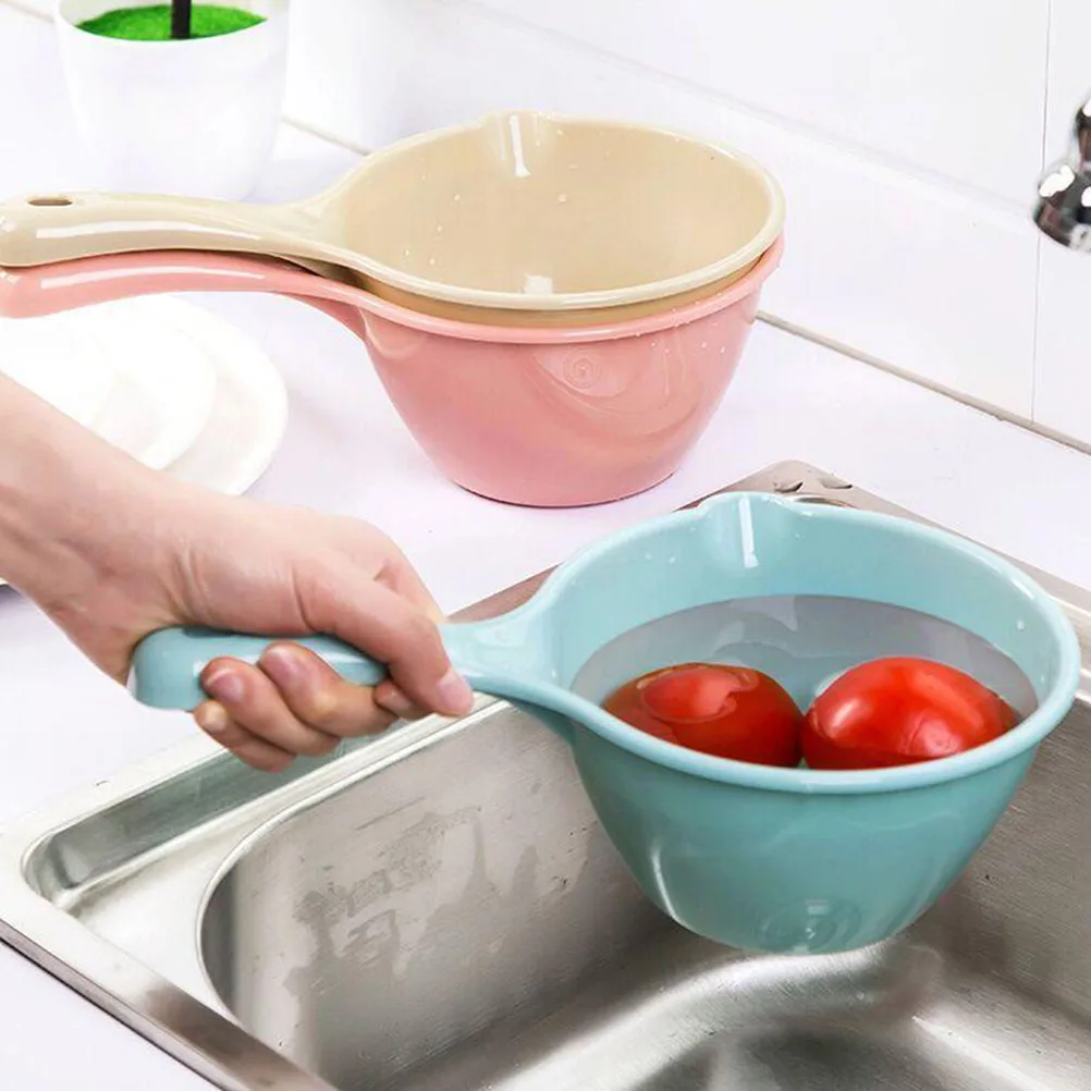 

3pcs Water Scoop Kitchen Ladle PP Material Large Capacity Home Garden Bath Vegetable Washing Fruit Holder Plastic