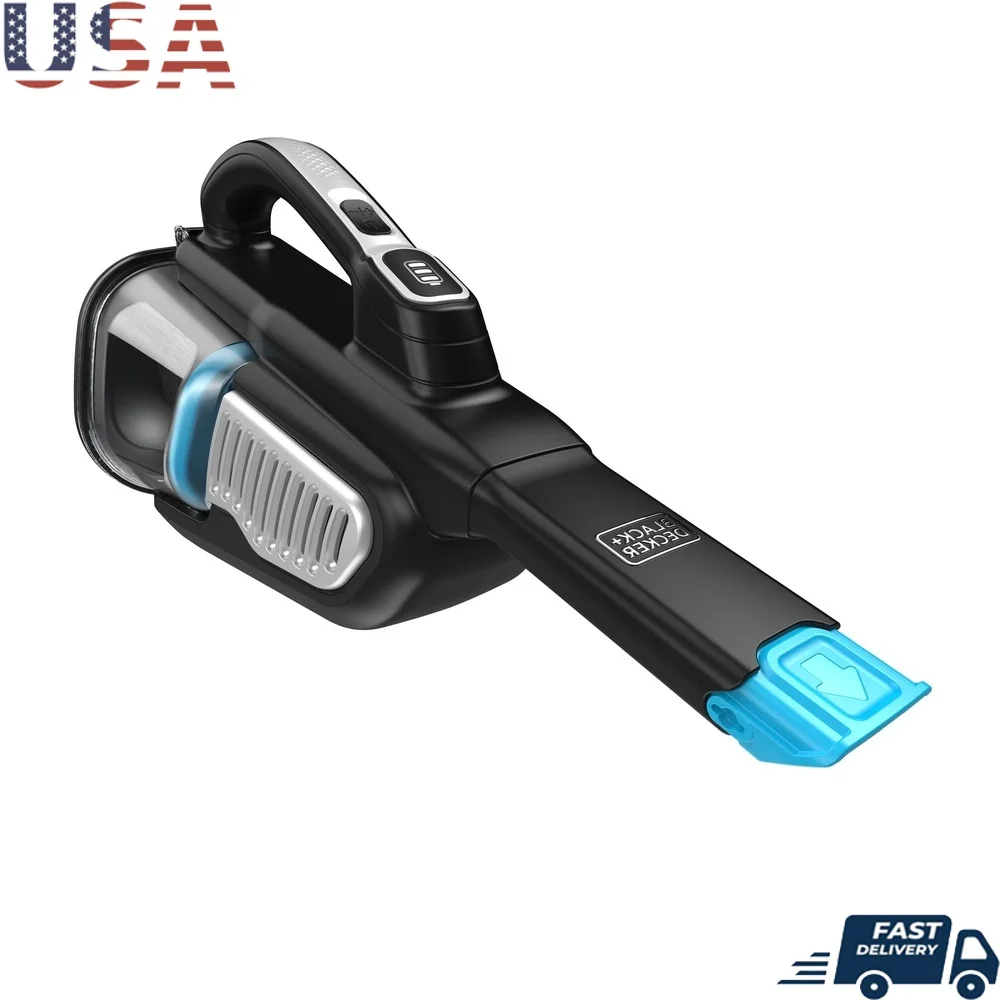 

12V Cordless Handheld Vacuum Extra Length Crevice Tool Powerful Suction ONE-TOUCH Easy Empty 750mL Dustbin Battery Indicator