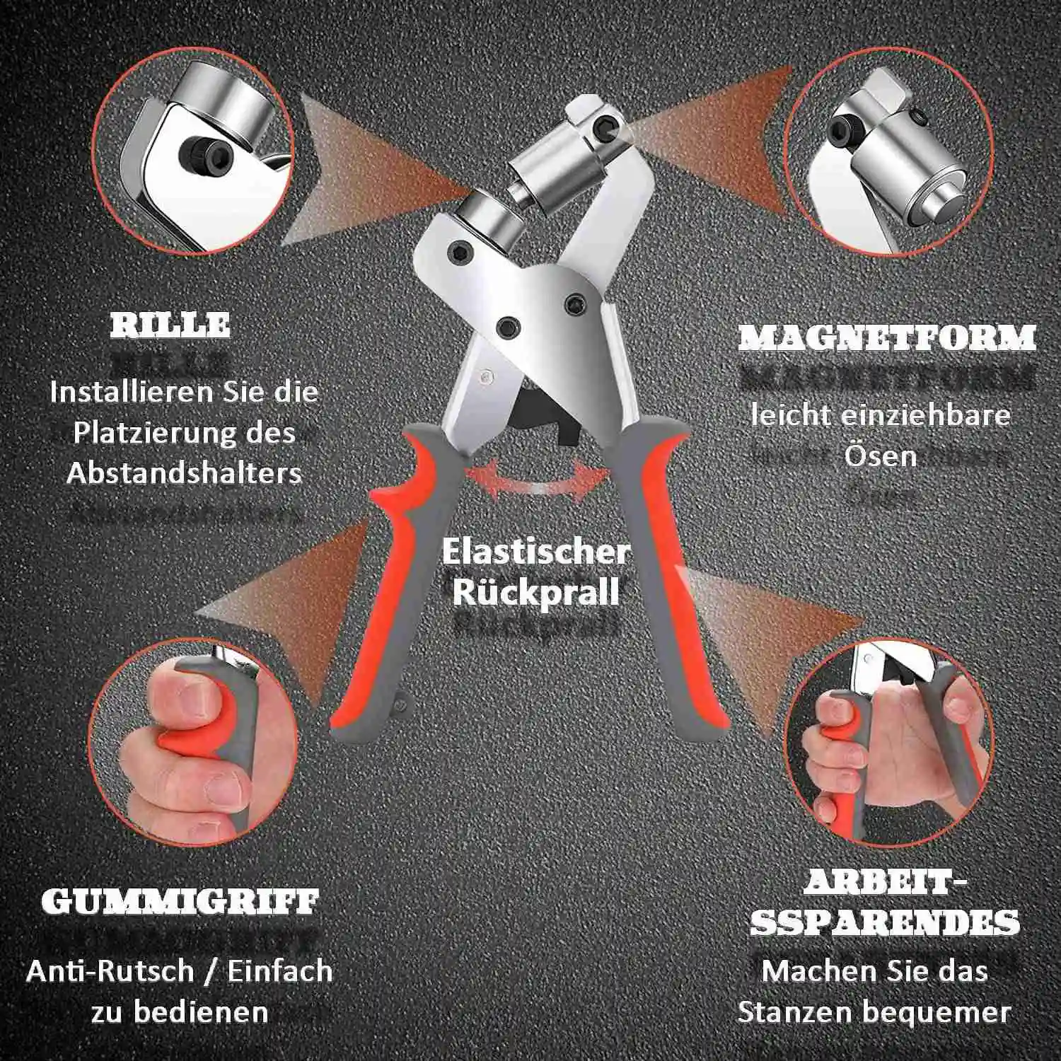 

Набор инструментов для установки люверсов BAAJ: портативные ручные клещи-пресс для люверсов, ручной инструмент для пробивки отверстий, ручной люверсный пресс с 100 люверсами