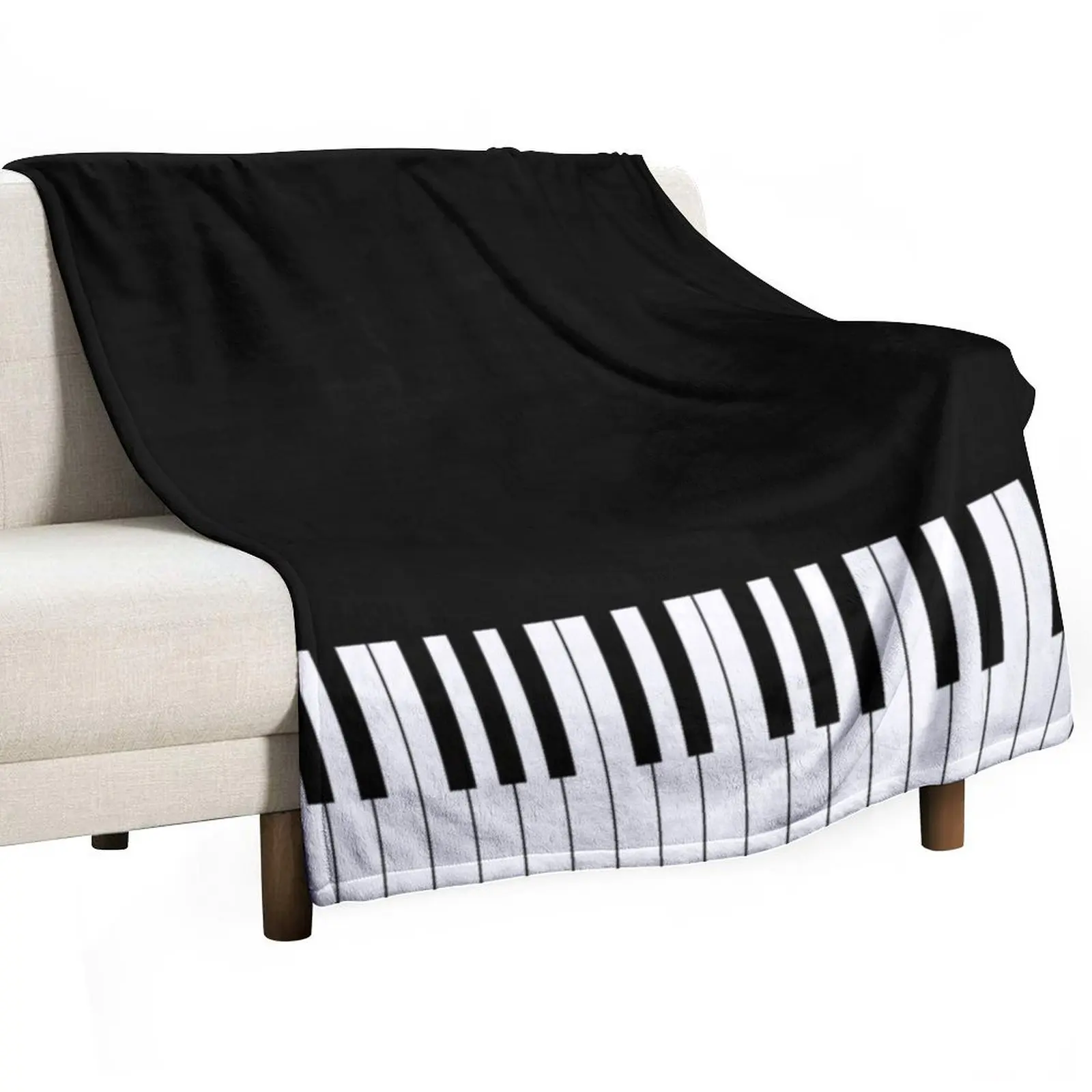 Piano keys Black & white Throw Blanket funny gift Luxury cosplay anime Luxury Thicken Decorative Sofas Single Blankets