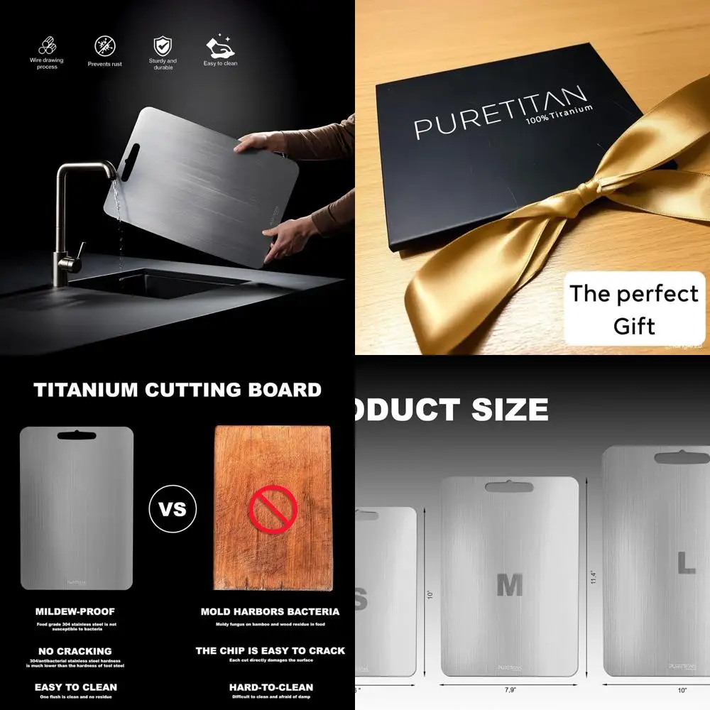 

Stainless Steel-Like Titanium Cutting Board: Durable, Easy Clean, and Ideal for Meat - Compact Size for Outdoors and Gifts