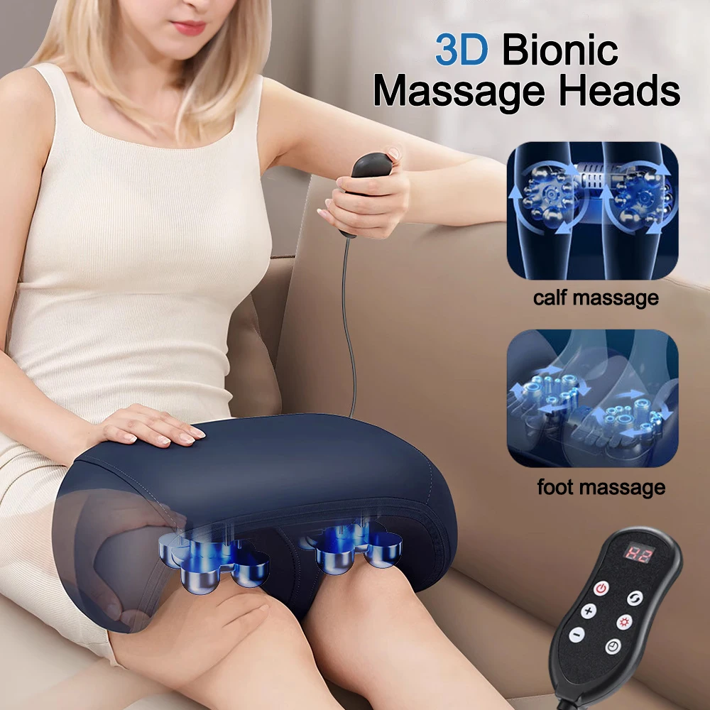 Super Big Electric Kneading And Red Light Hot Compress Legs Massage Machine Deep Tissue Shiatsu Roller Foot Massager Relaxation