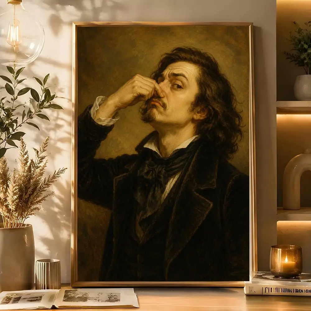 Famous painting covers mouth Poster Poster self‑adhesive Modern Wall Art Poster Print,  Room Decor for Living Room Bedroom