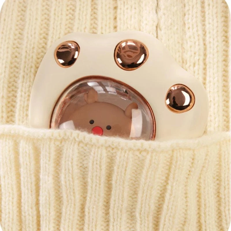 Calentador de manos eléctrico portátil, calentador de manos con garra de gato, Banco de energía dos en uno para invierno, viajes al aire libre, senderismo