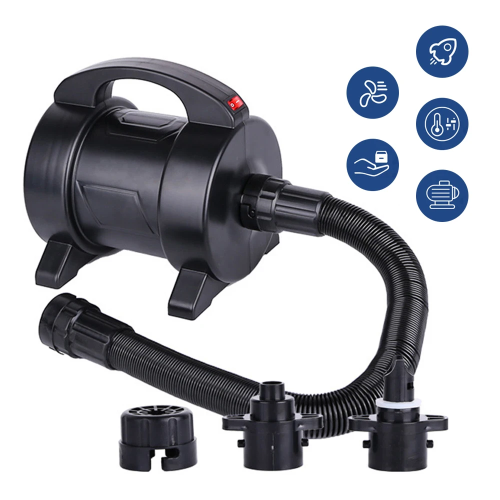 1600W Electric Pump Air Mattress Pump Quick Inflation Electric Air Pump Inflator Deflator with 2 Nozzles for Air Bed Raft Boat