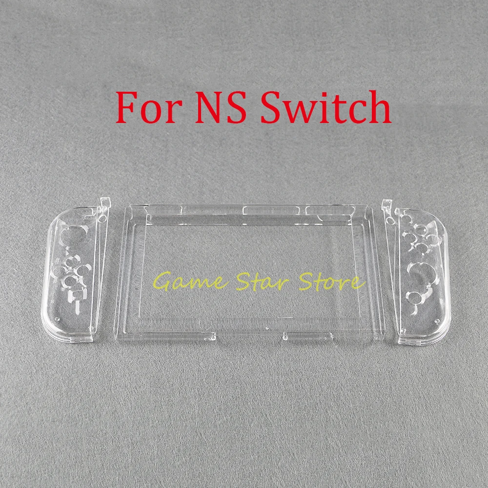 1set Replacement For Nintendo NS Switch Clear Transparent Crystal Case Protective Cover with Anti-slip Cap