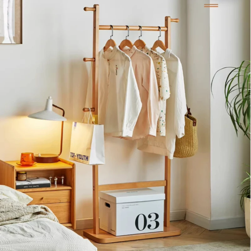 Bedroom Solid Wood Clothes Hanger Partition Classification Clothing Organizer Vertical Coat Rack MultiFunctional Home Furniture