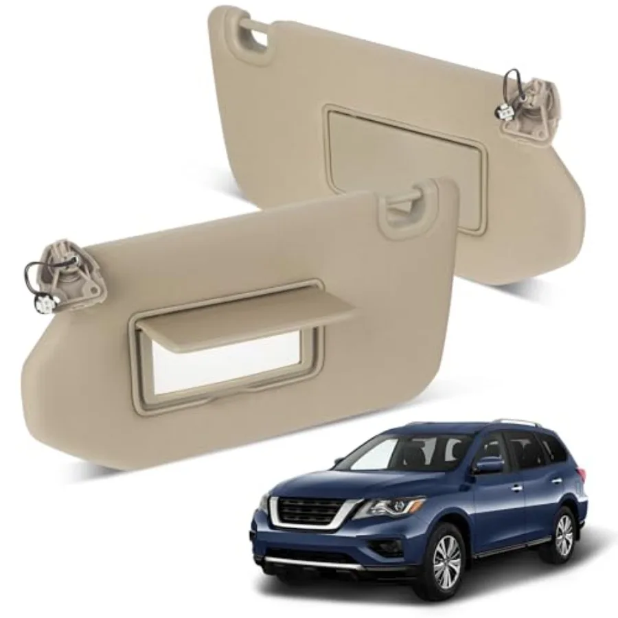 Sun Visor DriverandPassenger Side for 2013-2018 Nissan Pathfinder 2014-2017 Infiniti QX60 2013 Infiniti JX35 Beige LeftandRight