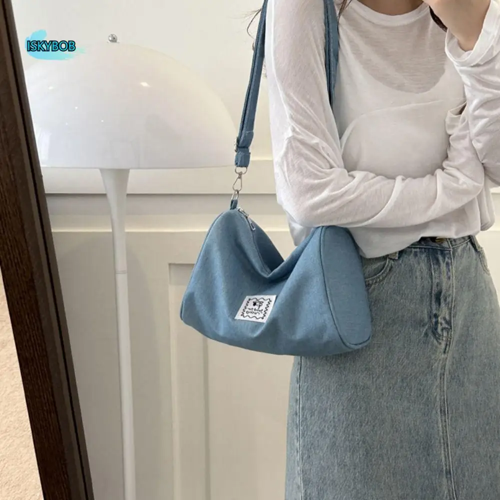 

Fashion Blue Denim Shoulder Bag Shoulder Strap Messenger Bag Bucket Bag Tote Bag Handbag Casual Crossbody Bag Female