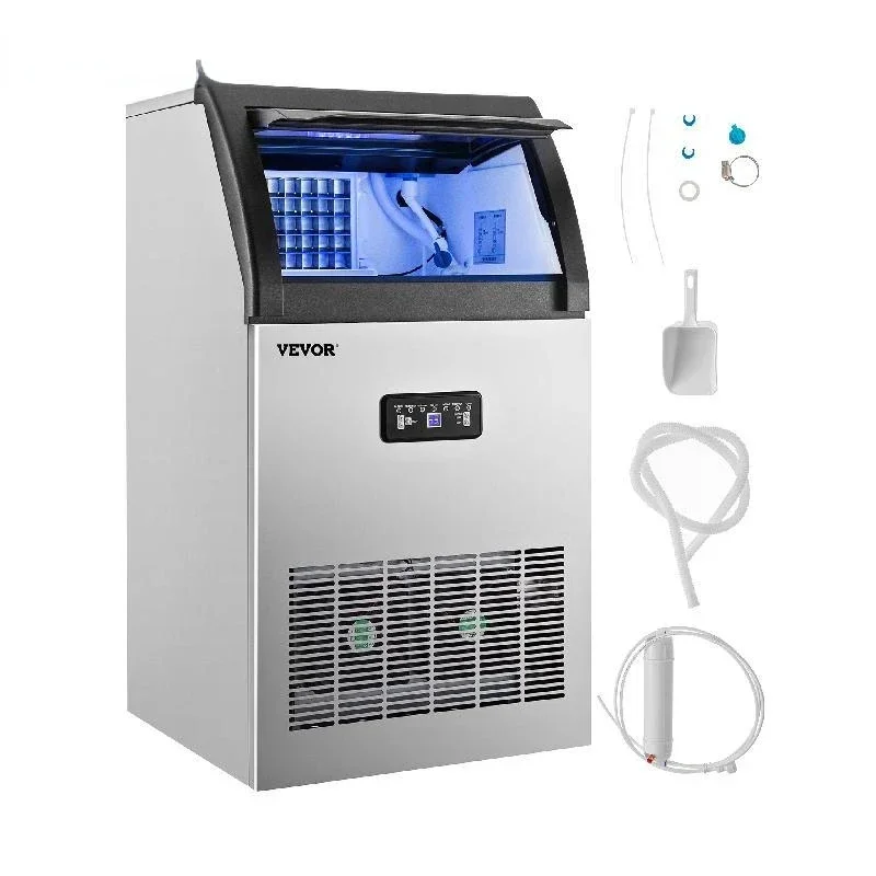 

Cube Ice Maker 55/70/90/120 KG/24H Freestanding Automatic Liquid Freezer Ice Generator Machine Home Appliance