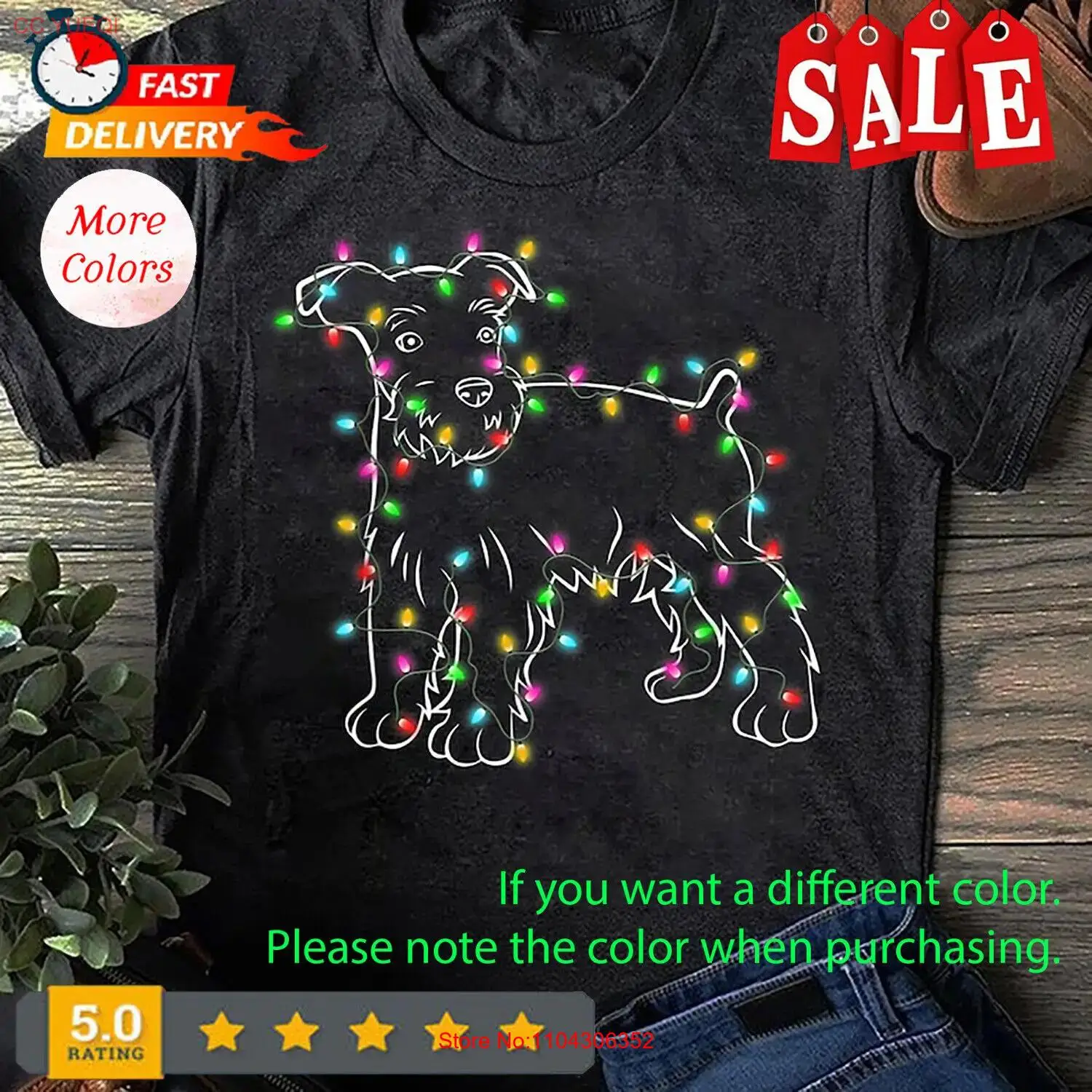 Schnauzer Dogs Tree Christmas Sweater Xmas Pet Animal Dog T-Shirt - Gift for Dog