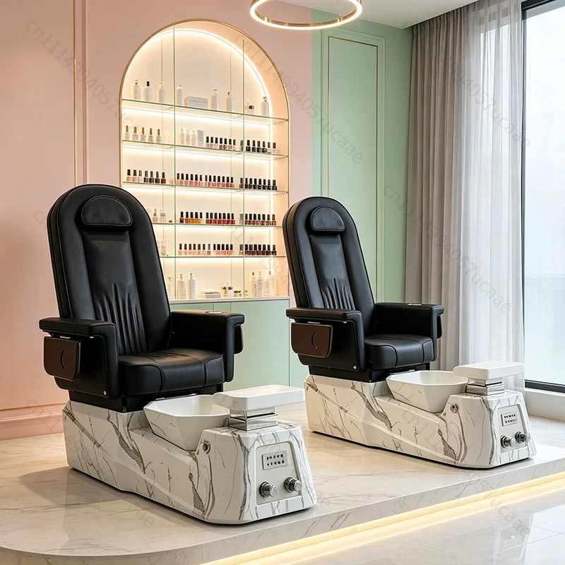 Nail Salon Equipment Human Touch Massage Foot Spa Chair Luxury Modern White FRP Base Spa Pedicure Chair with Ventilation