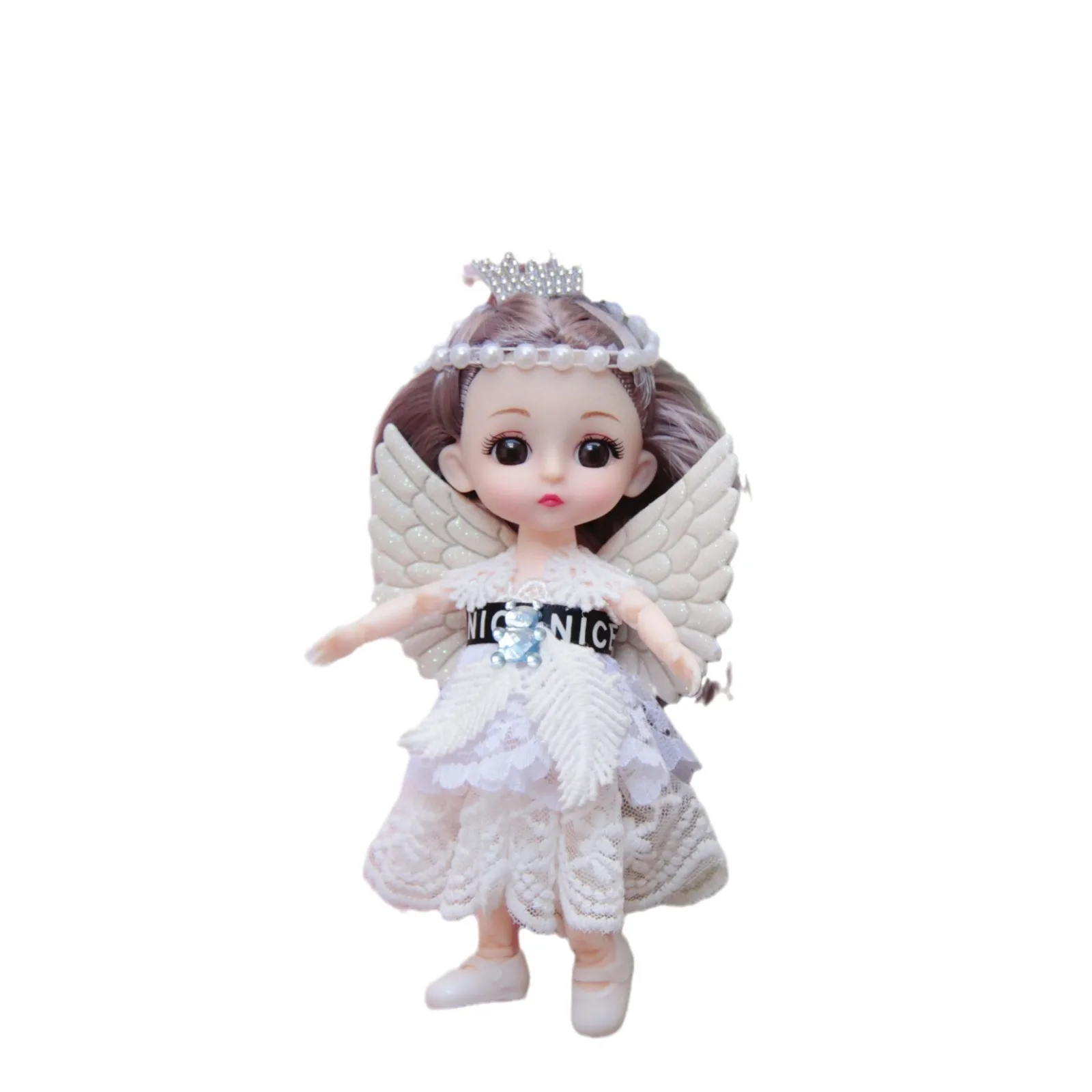 Linda princesa boneca de casamento para meninas, BJD 1/12, móveis 13 articulações, requintada boneca de vestir, pingente de saco, chaveiro ornamentos