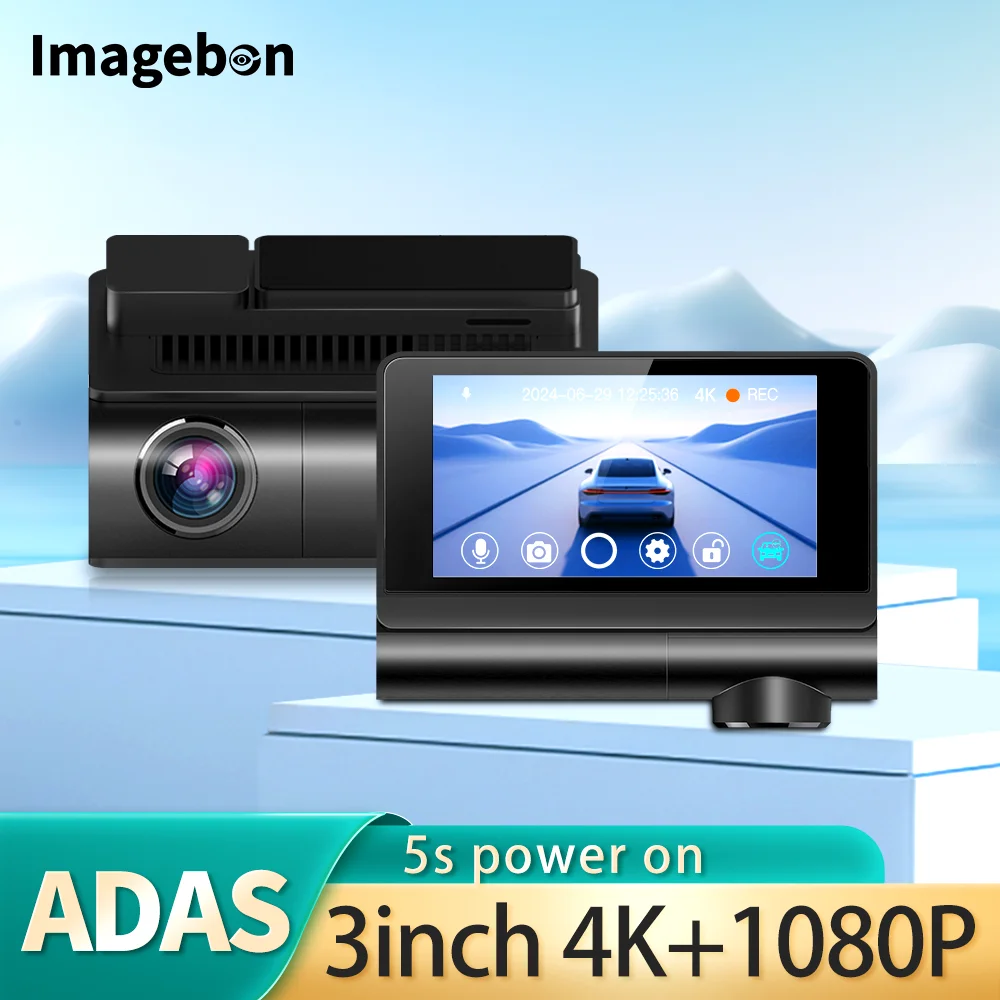 

Imagebon 4K 3 Inch Q3 Dash Camera 2 Channel 24h Parking Monitoring Black box Adas GPS Tracking Recording Car Dvr