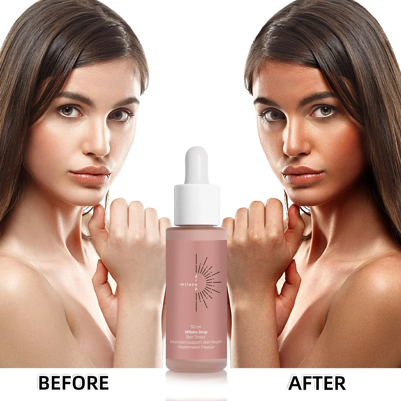 2PCS Body Face Self Tanning Drops Skin Melanin Enhancer Liquid Bronzer Natural Sunless Tanner Self Tanning Drops