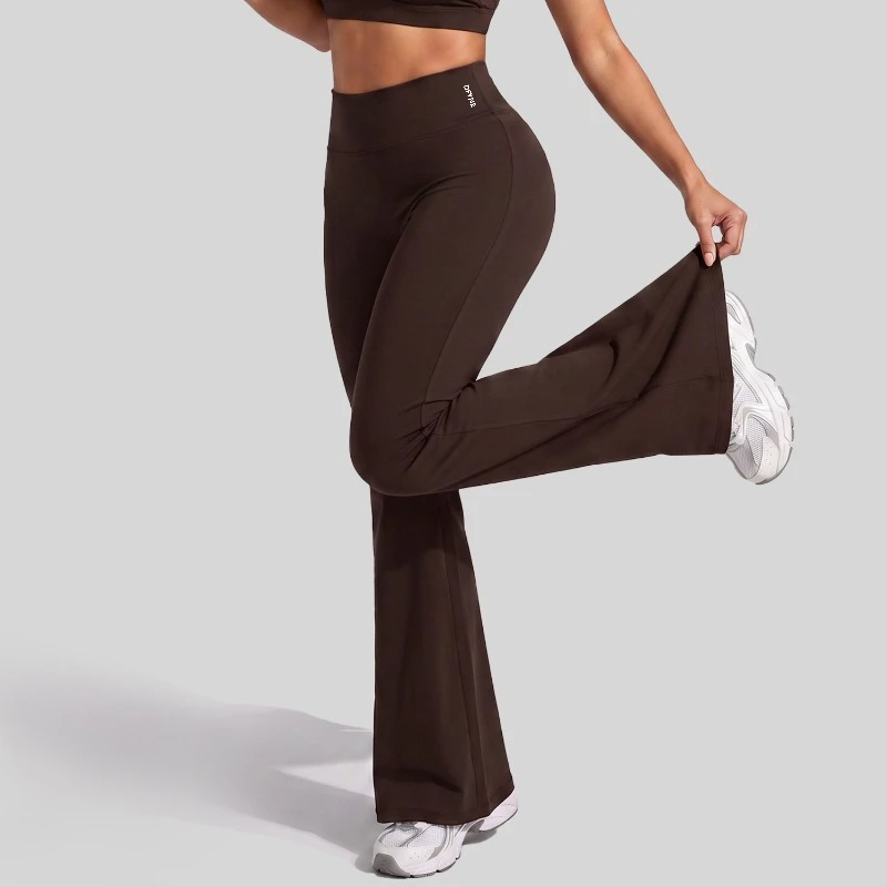 DFYNE Women High Waist Flare Leggings Yoga Pants Slim Fit Bootcut Workout Gym Running Fitness Activewear Trousers