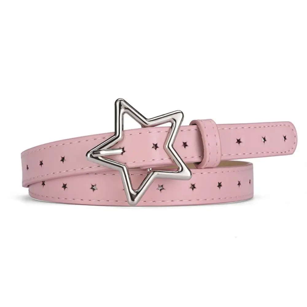 Sweet Heart Five-point Star Waistband Adjustable Metal Buckle Star Belt Thin Korean Style Women Waist Belt Women