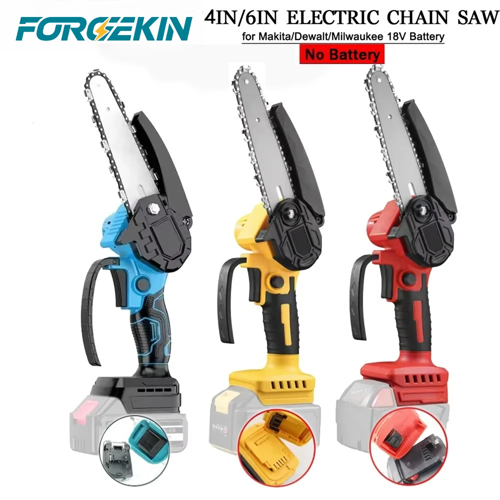 FORGEKIN Mini Chainsaw 4/6InCordless Woodworking Handheld Garden Electric Cutting PowerTool for Dewalt 20V Battery Pins