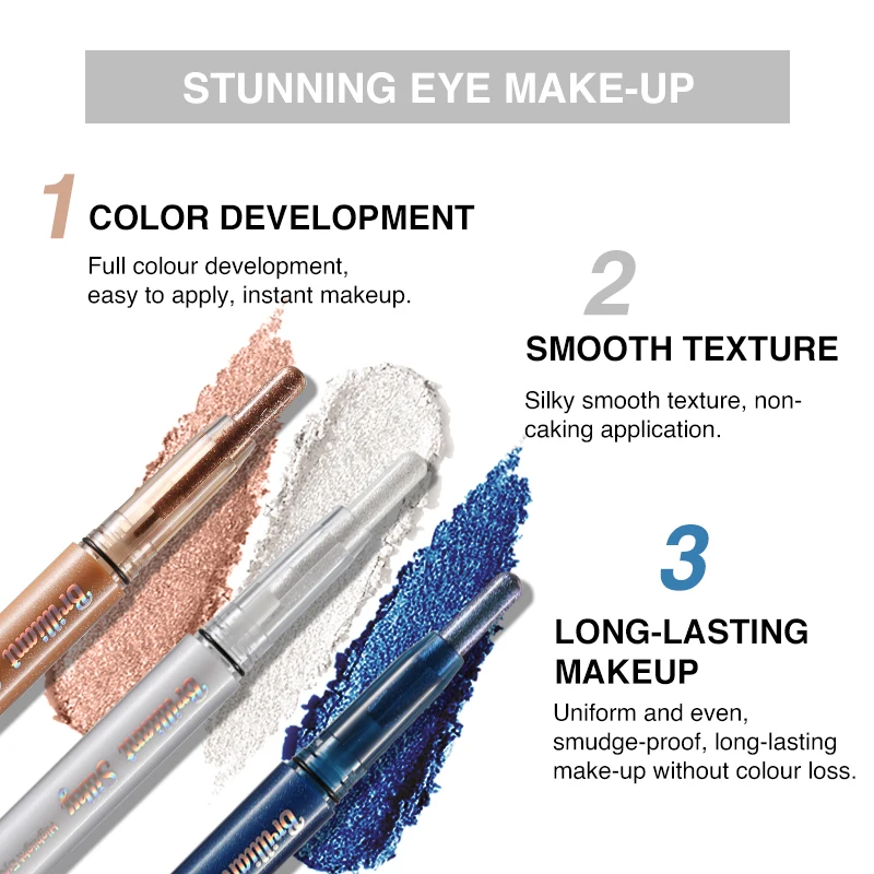 GICYMANTY Sparkle Eyeshadow Stick Highlight Eye Pencil Shimmer Pearl Long-Lasting Waterproof Multi-Use Eye Makeup Beauty