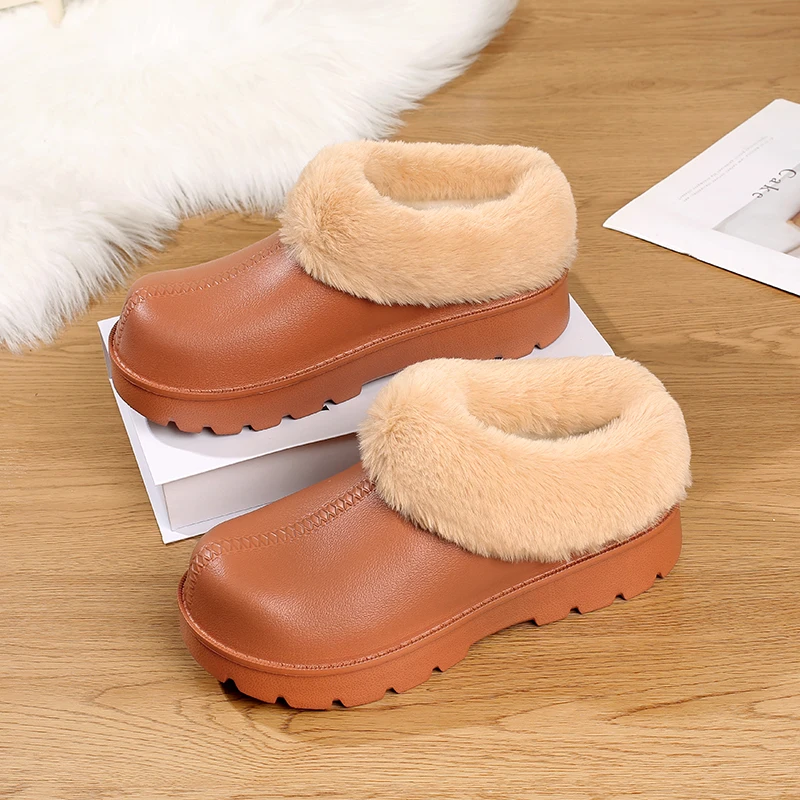 Female All Day Warm Ankle Snow Boots Soft Fleece Lined Shock Absorb Flat Sole Comfort Footwear For Cold Winter Ladies