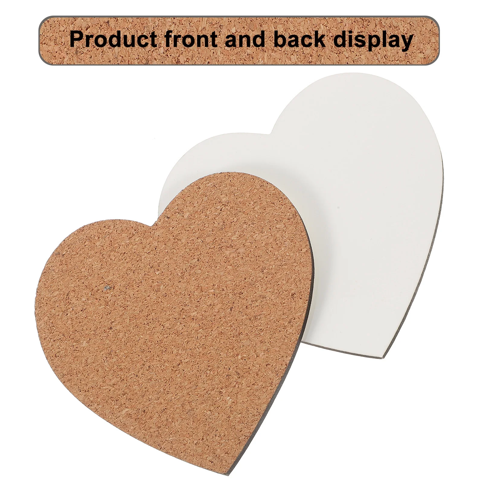 

6Pcs Heat Resistant Cork Coaster Heart Shape Thickened Cup Pads Anti Scald Table Protectors for Home Restaurant Coffee Shop Use