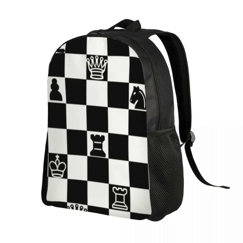 Custom Fashion Chess Backpacks Women Men Casual Bookbag for School College Chessboard Game Bags