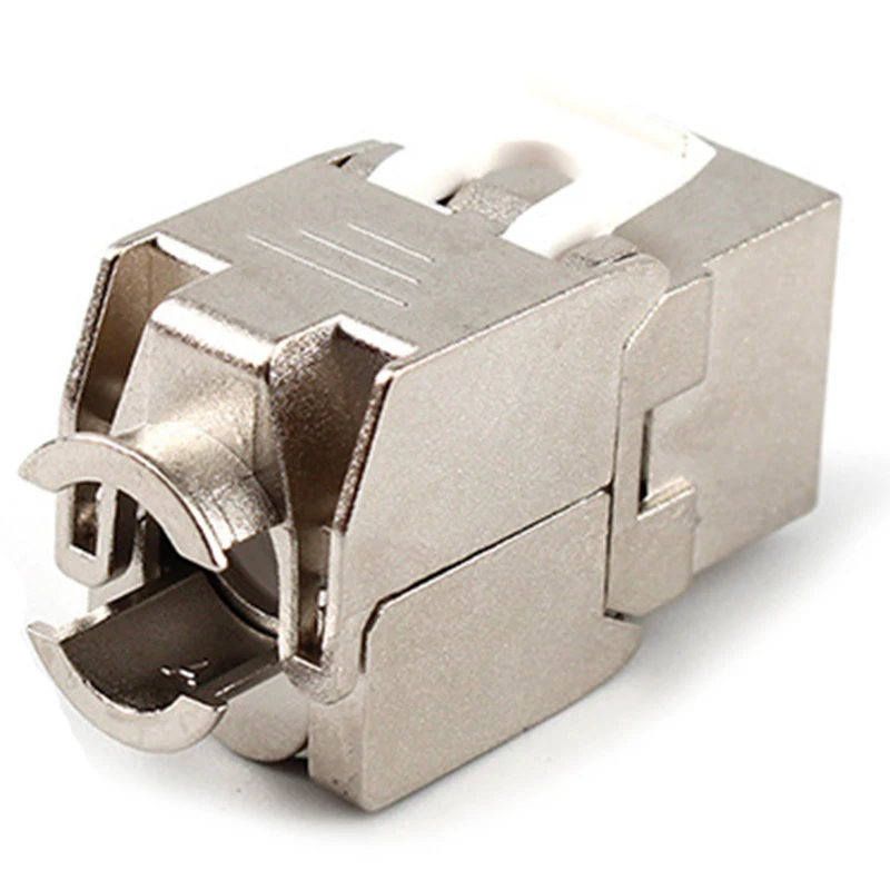 Toolless RJ45 Keystone Cat7 Cat6A Shielded FTP Zinc Alloy Module 10GB Network Keystone Jack Connector Adapter Cat7 Rj45