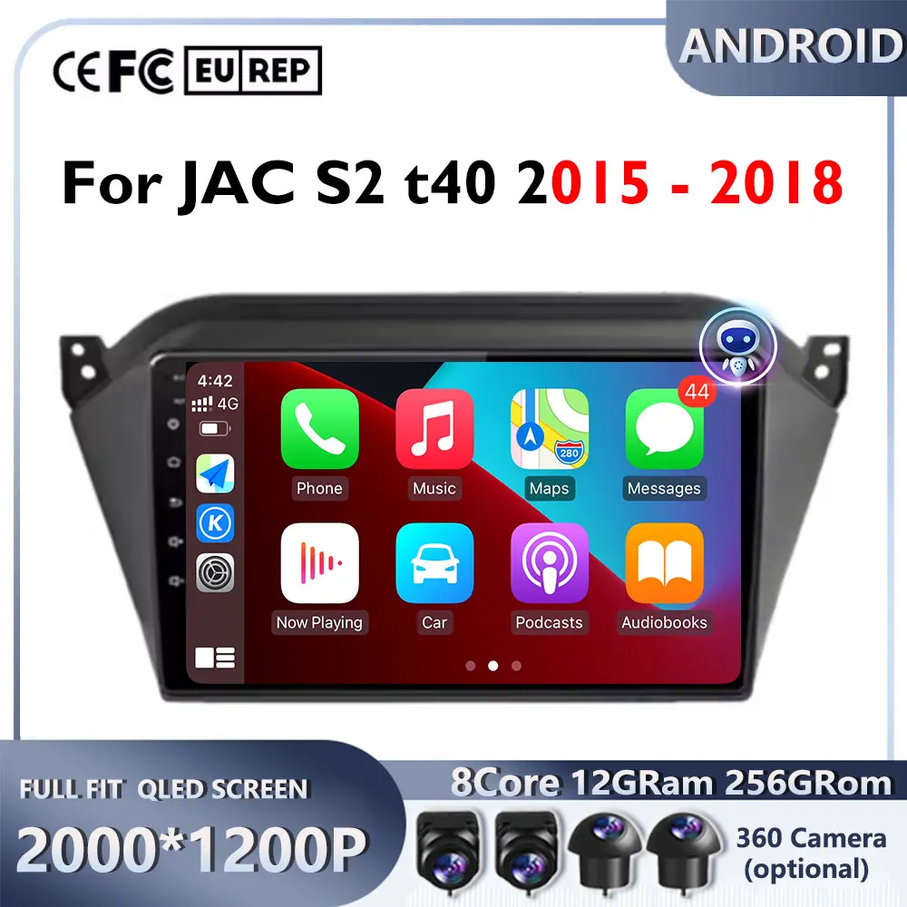 

Android 16 Автомобильный радиоприемник WIFI + 4G Lte для JAC S2 t40 2015-2018 Беспроводной Carplay Авто видеоплеер GPS-навигация Мультимедиа Стерео