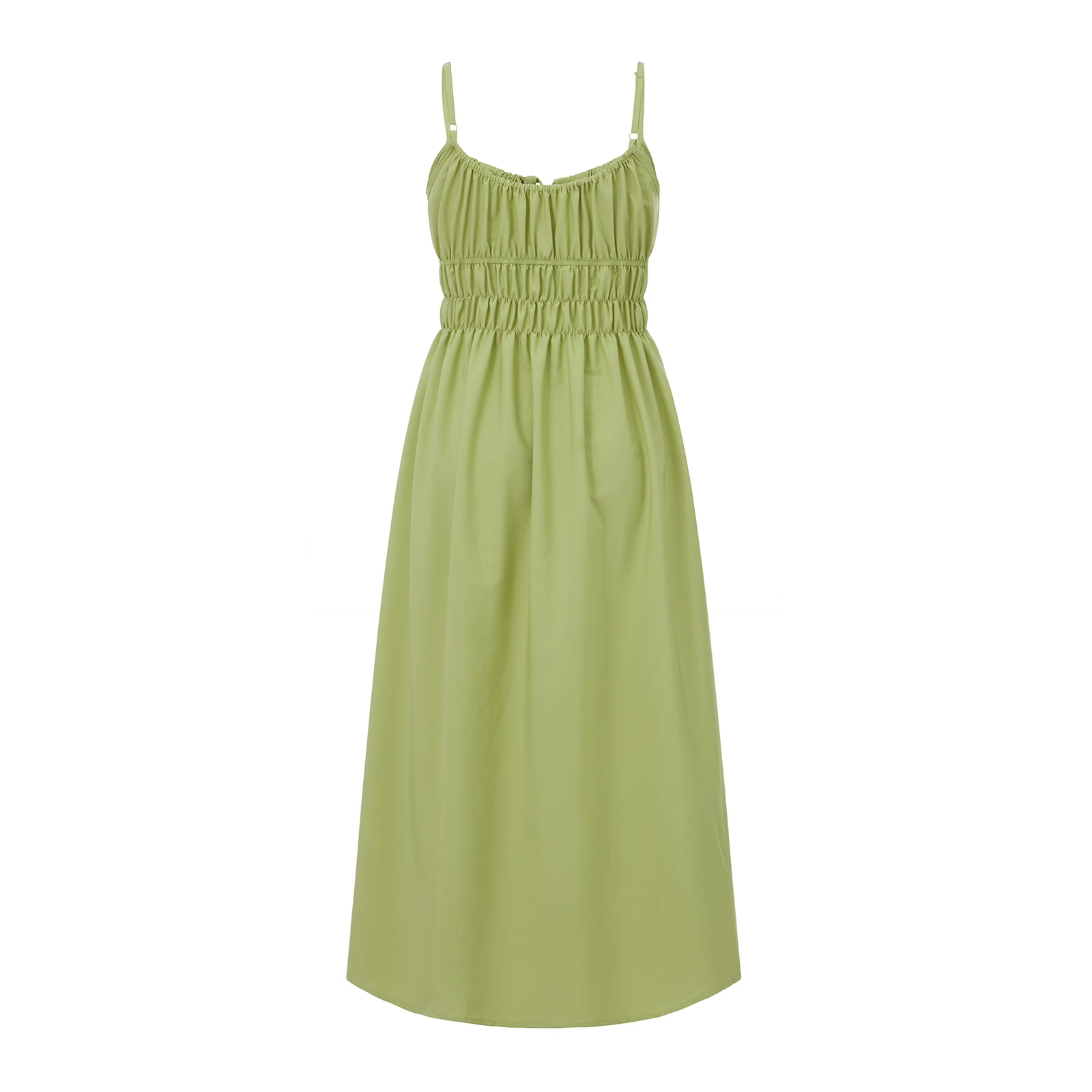 ผู้หญิงฤดูร้อน Boho Beachwear สีทึบ/ดอกไม้พิมพ์สปาเก็ตตี้สายคล้องคอ LACE-up A-Line MIDI Cami SLIP DRESS