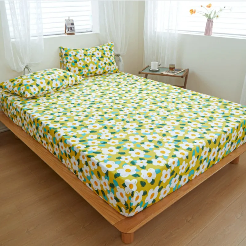 1 قطعة عالية الجودة المجهزة ورقة غطاء مرتبة سهلة الرعاية أسلوب بسيط واحد/الملكة/الملك غرفة نوم المنزل غطاء سرير غطاء مرتبة #4