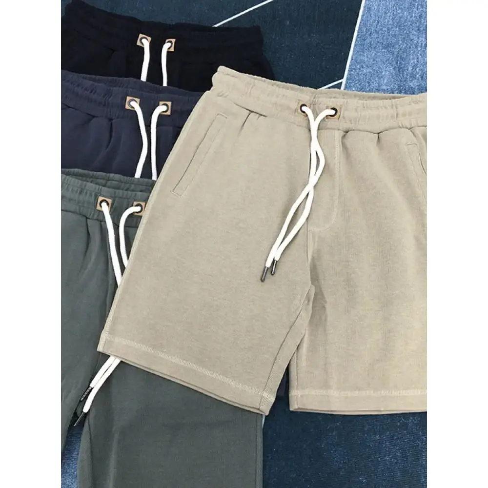 

Casual American Sle Men's ort Pants Five-Point Belted Loose Fit Summer Trend Polyester Fiber Straight Leg Cool Feeling
