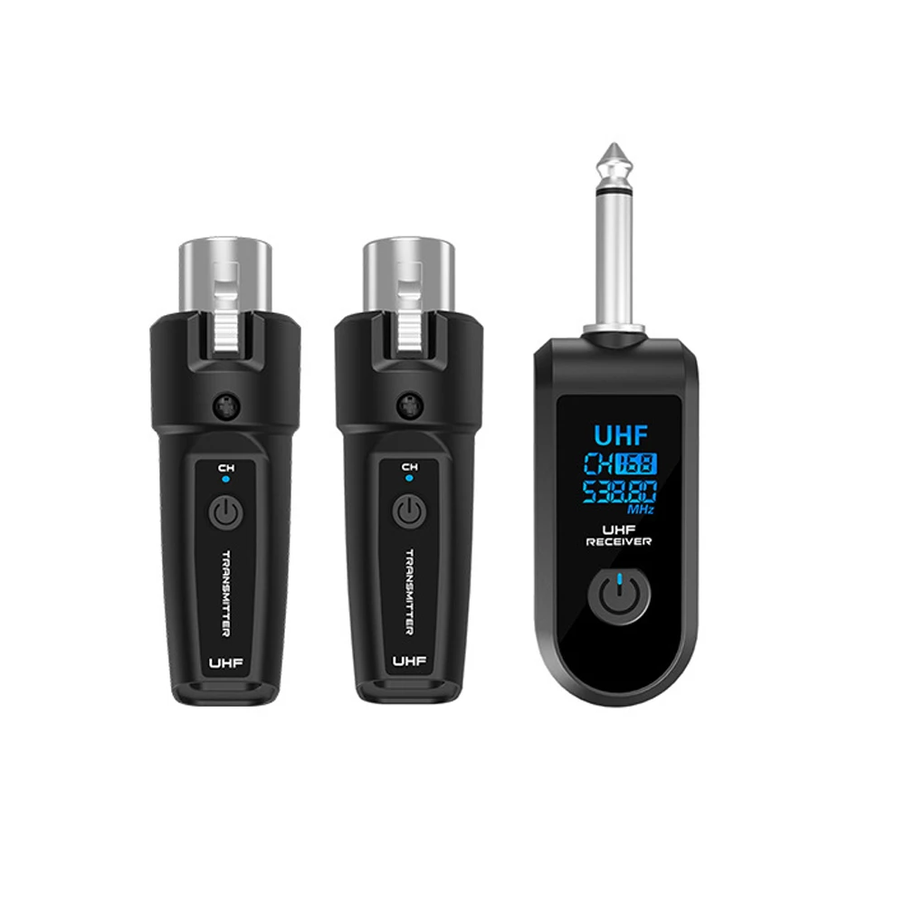 UHF Mikrofon Konvertieren XLR Sender und Empfänger Drahtlose System Signal Adapter Für Dynamische Mikrofon Gitarre Audio Mixer PA System