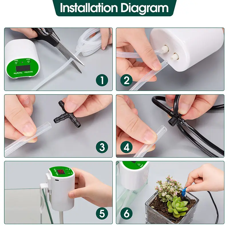 An intelligent timed automatic flower waterer, potted lazy watering, drip water seepage water applicator, gardening green plant