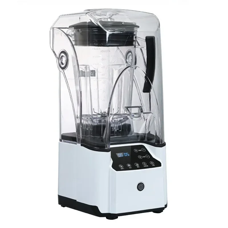 2L Silent Smoothie Blender Heavy Duty Ice Crusher Machine with Stainless Steel Blades and Quiet Operation