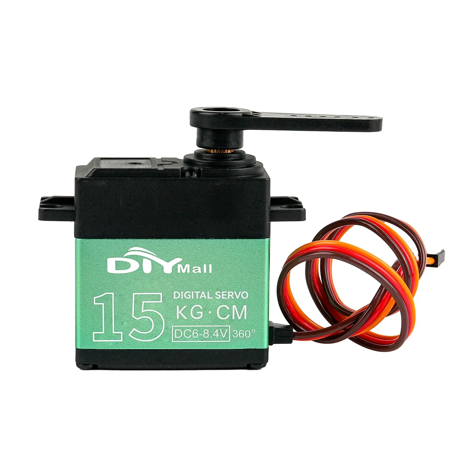 Servo Digital de 15KG, Motor de engranaje de Metal, cepillo de carbono, alto par de 270/360 grados, resistente al agua para Robot, avión, coche teledirigido, Juguetes DIY