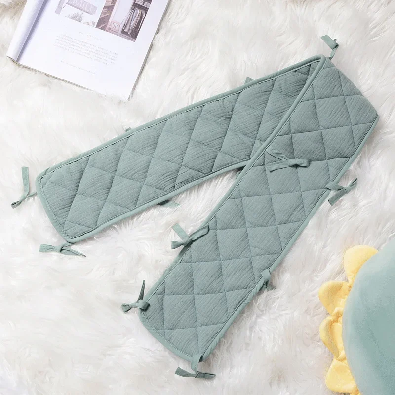 Crib Bumper Baby Cot Bumper Cotton Crib Wrap Edge Baby Anti-bite Solid Color Bed Fence Guardrail Baby Proofing and Corner Guard