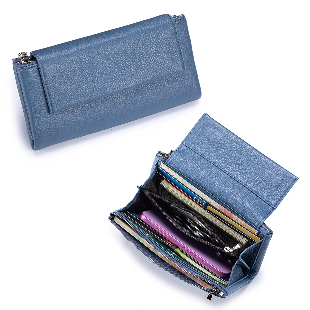 New Long Wallet for Women Large-capacity Genuine Leather Multi-functional Wallet High Quality Mobile Phone Bag and Clutch Bag