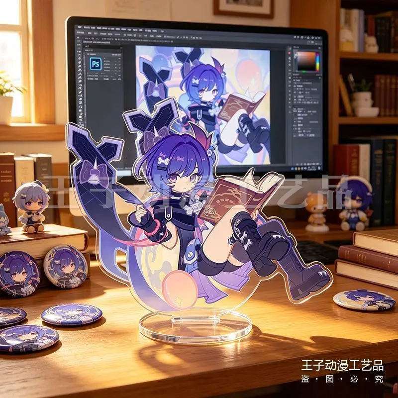 15cm ‌Anime Doujin Stand Figure Genshin Impact Beelzebul Acrylic Model Plate Cosplay Collection Desktop Decor Gifts New TTS