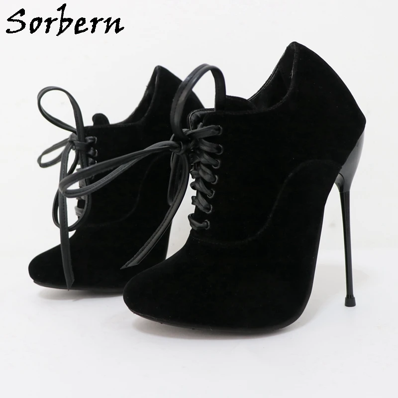 

Sorbern 14Cm Steel High Heel Women Pump Lace Up Shoe Metal Stilettos Almond Toe Shoes Unisex Pump Fetish Heeled Custom Colors