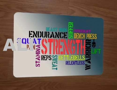 Gym Motivation Lift Strength Endurance Pain Sweat 8x12 Metal Wall Sign sign